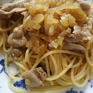 玉ねぎと豚肉のパスタ(^^)